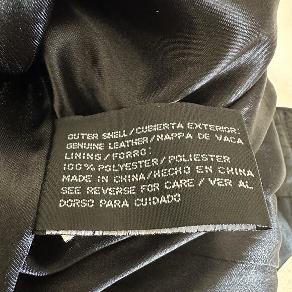 Jacqueline Ferrar Leather Trench Coat Women Large Black Matrix Longline VIntage - Picture 14 of 14